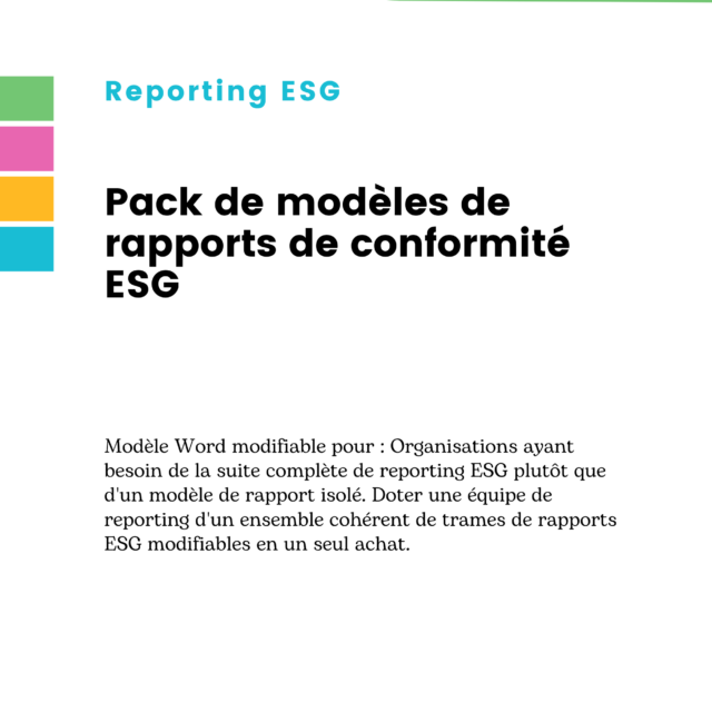 Pack de modèles de rapports de conformité ESG