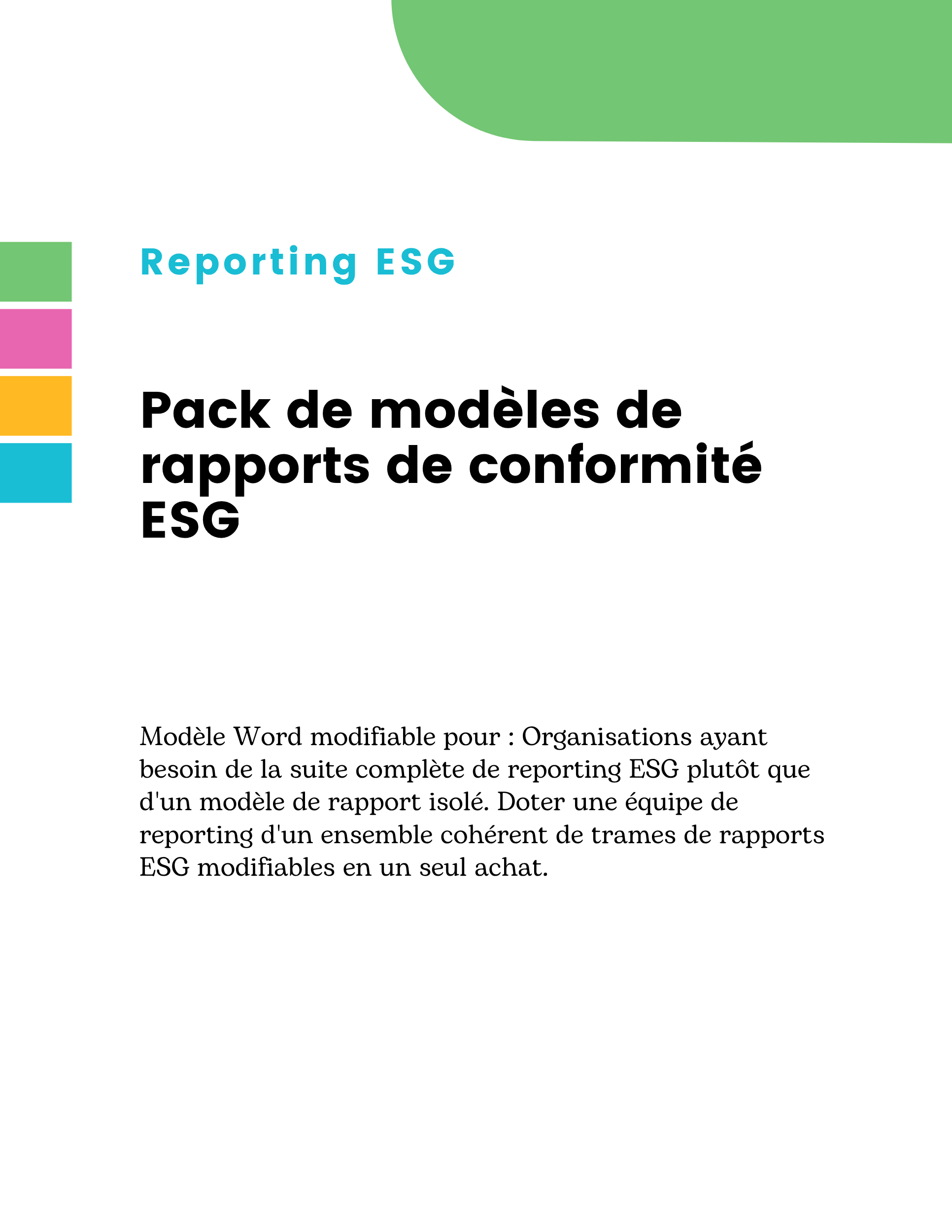 Pack de modèles de rapports de conformité ESG