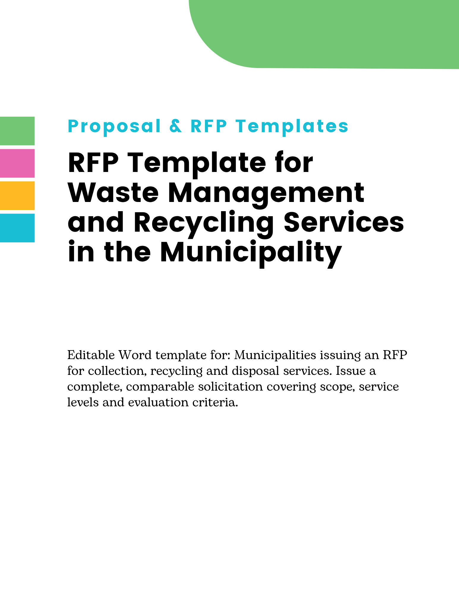 RFP Template for Waste Management and Recycling Services in the Municipality