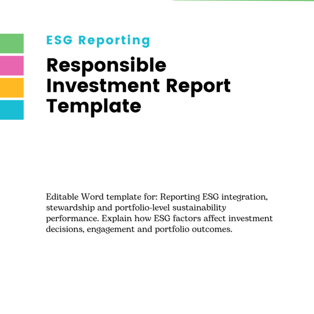 Responsible Investment Report Template