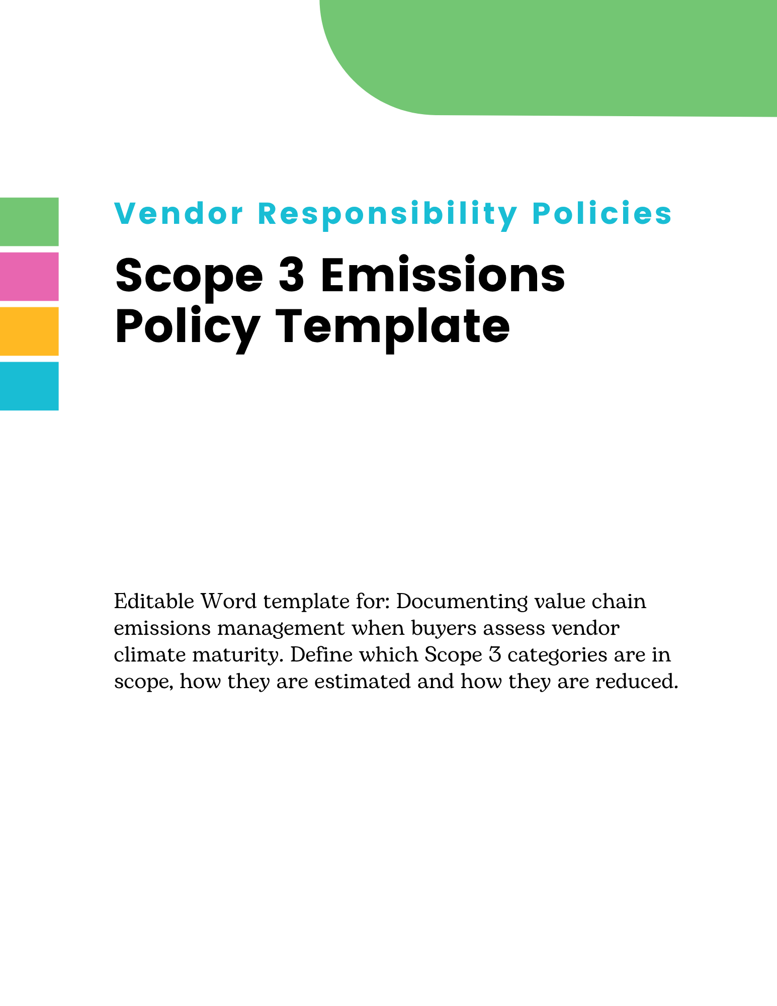 Scope 3 Emissions Policy Template