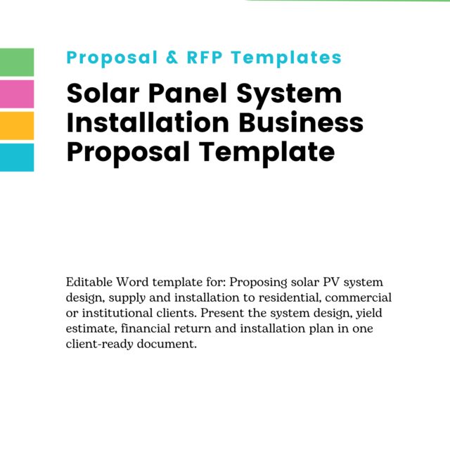 Solar Panel System Installation Business Proposal Template
