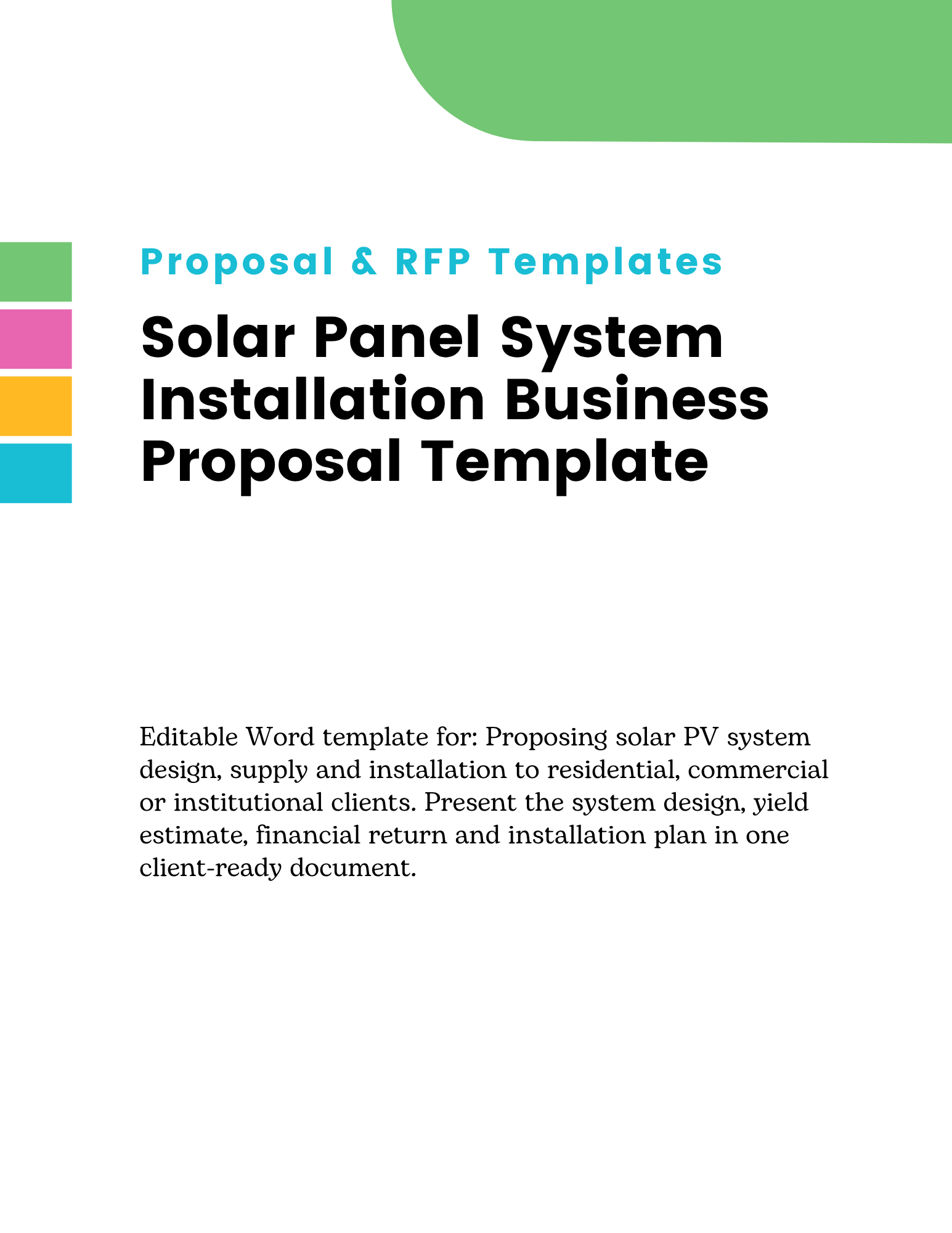 Solar Panel System Installation Business Proposal Template