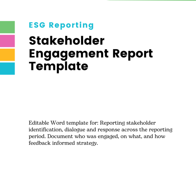 Stakeholder Engagement Report Template