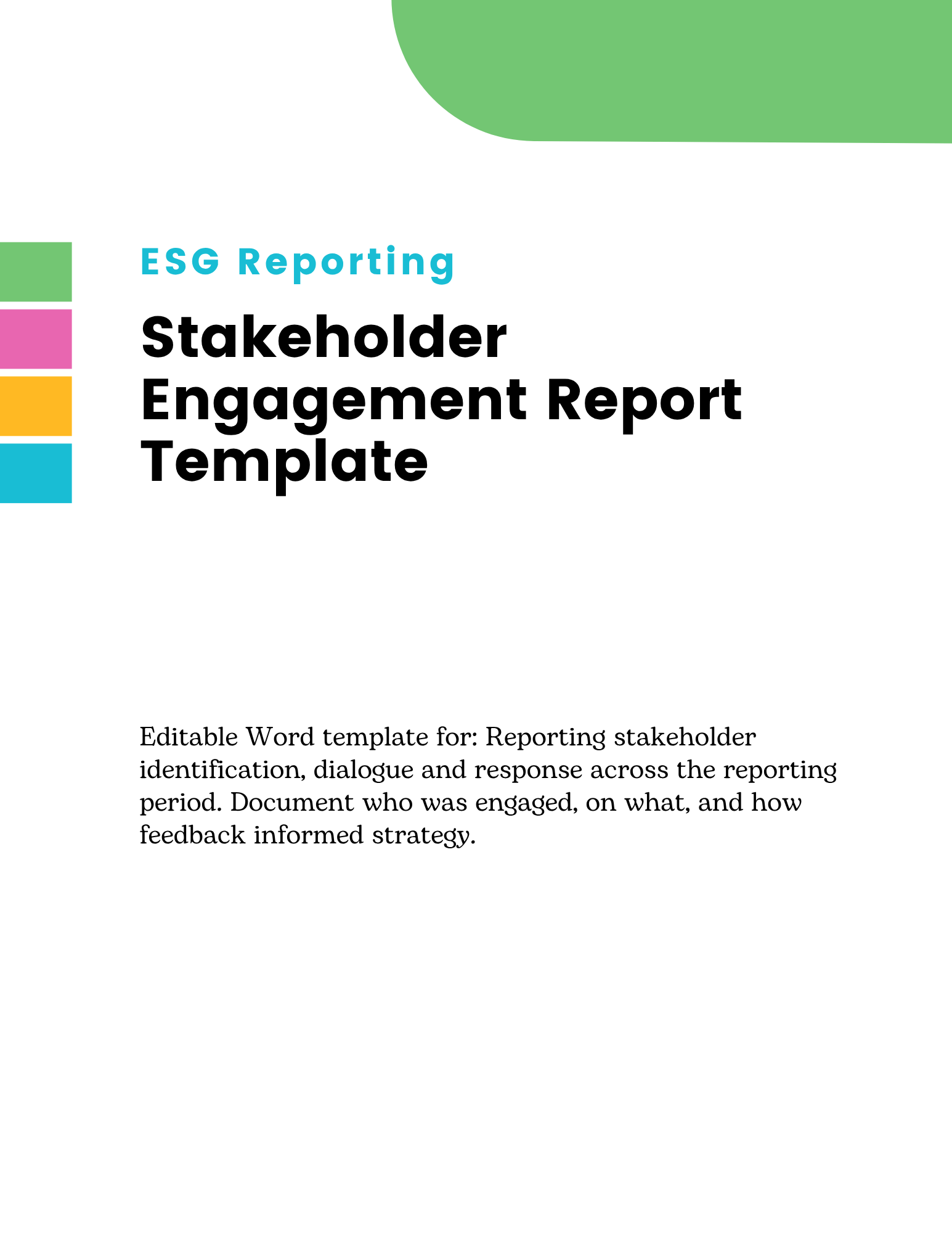 Stakeholder Engagement Report Template