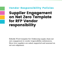 Supplier Engagement on Net Zero Template for RFP Vendor responsibility