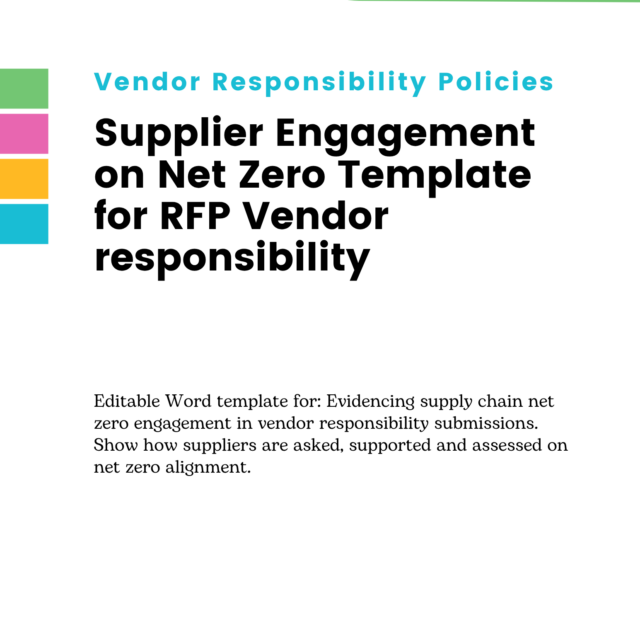 Supplier Engagement on Net Zero Template for RFP Vendor responsibility