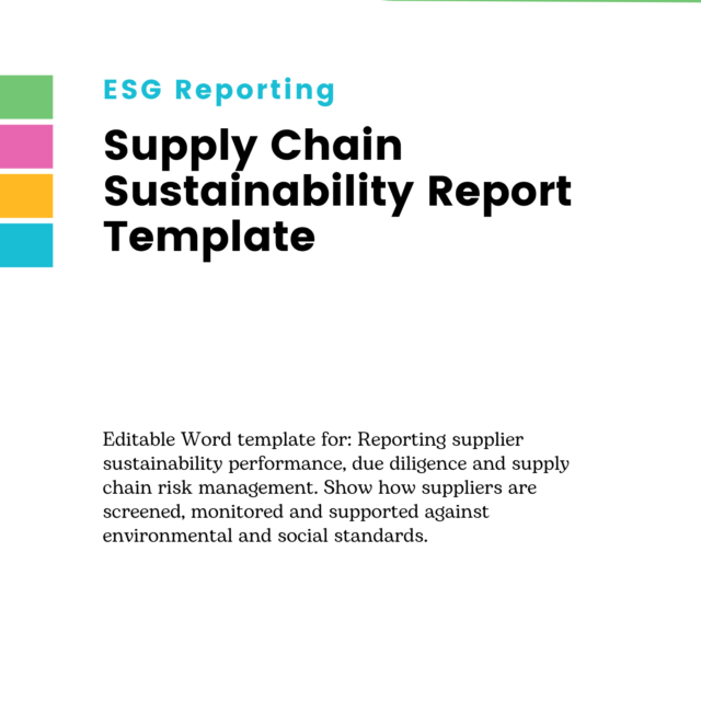 Supply Chain Sustainability Report Template