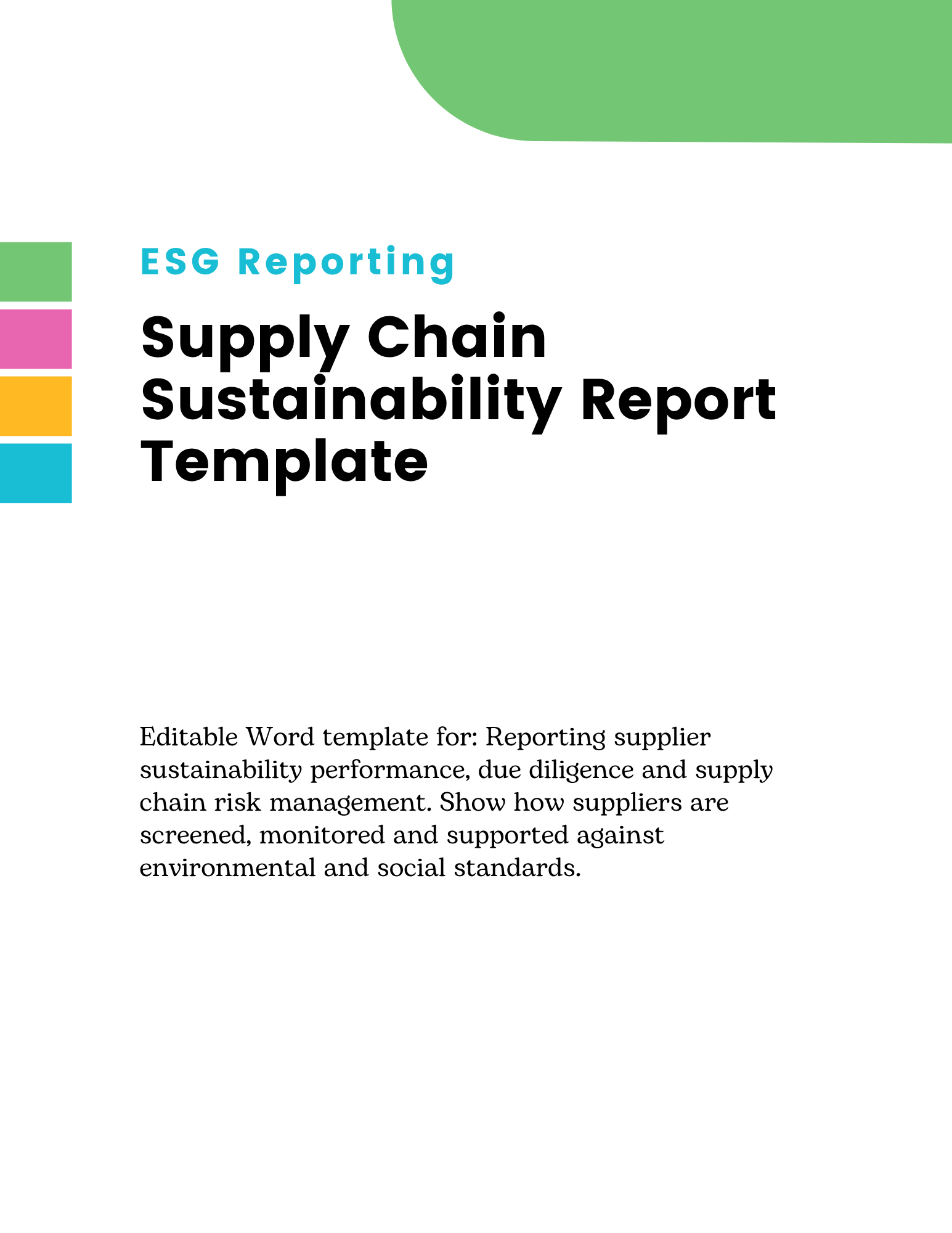 Supply Chain Sustainability Report Template