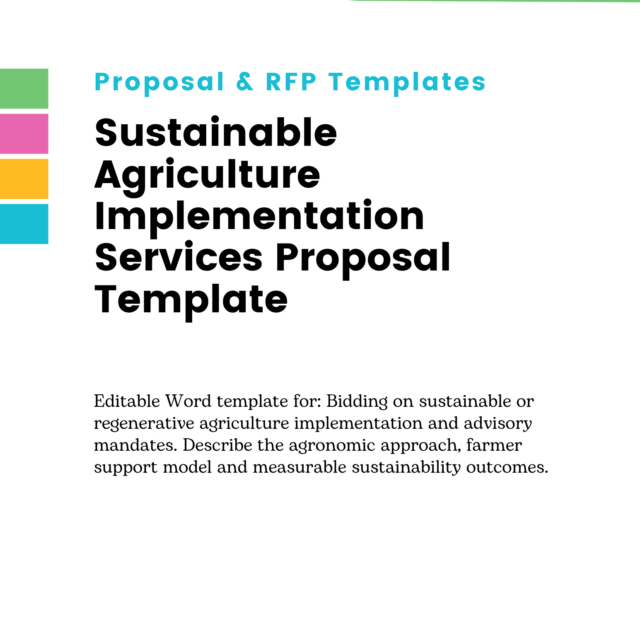 Sustainable Agriculture Implementation Services Proposal Template