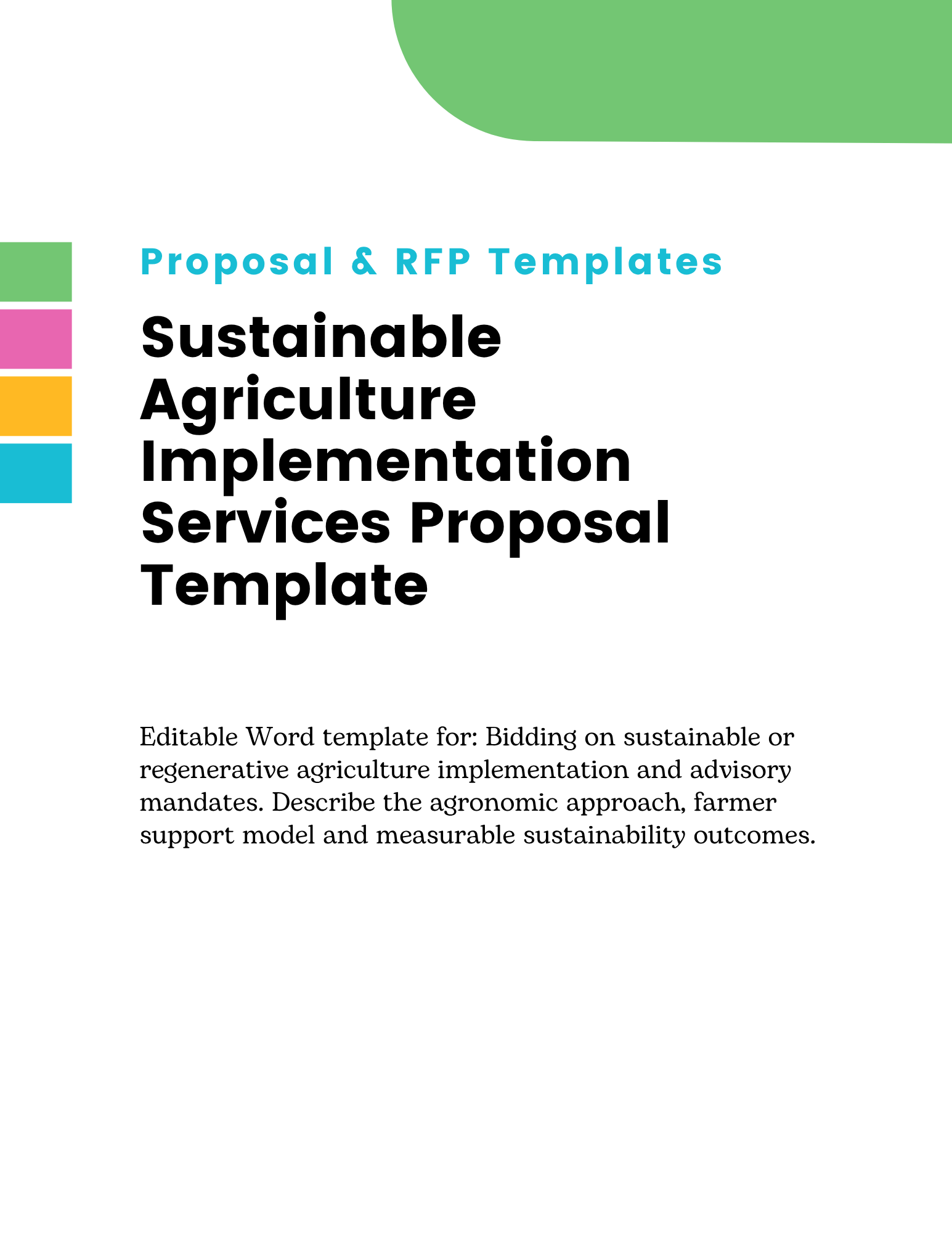 Sustainable Agriculture Implementation Services Proposal Template