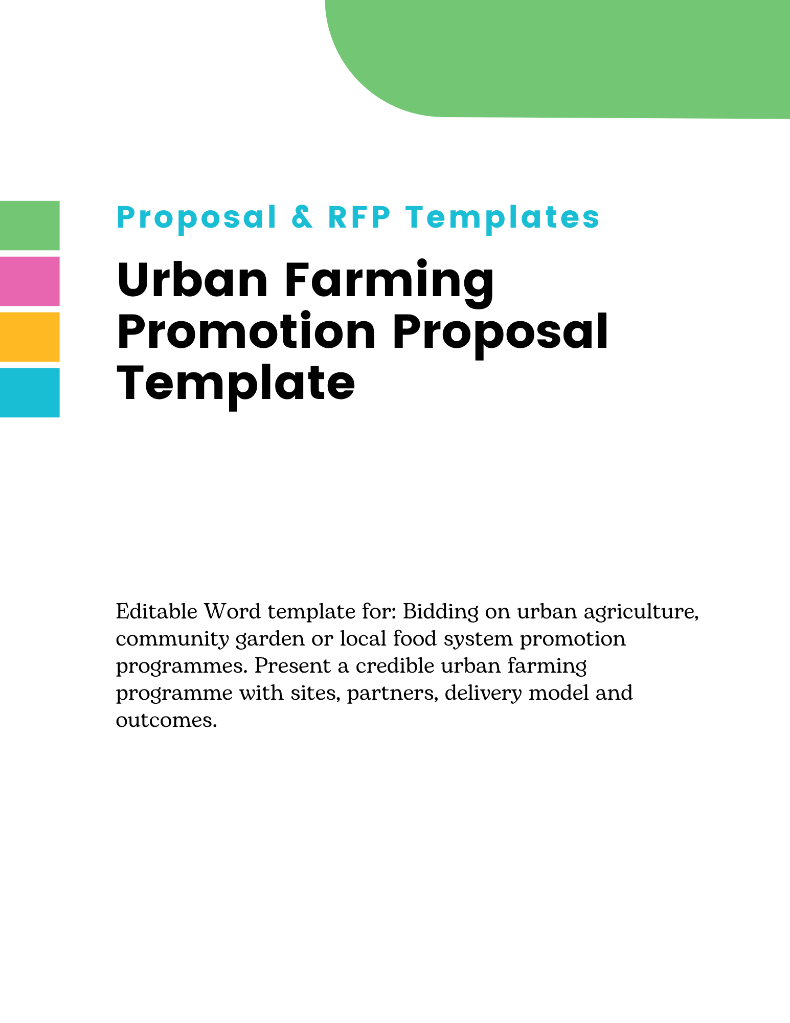 Urban Farming Promotion Proposal Template